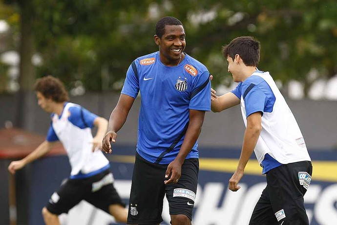 Renato Abreu Léo Cittadini Treino Santos (Foto: Ricardo Saibun / Santos FC)