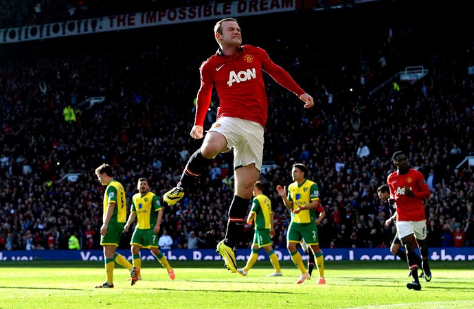 Rooney manchester united gol Norwich (Foto: Agência Reuters)