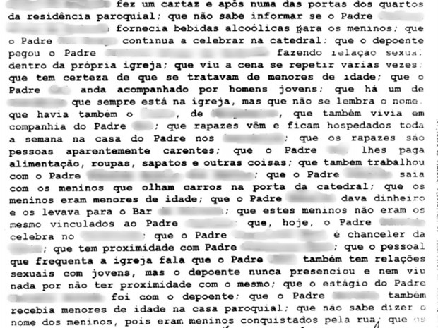 Depoimentos trazem denúncias de pedofilia por parte de padres (Foto: Reprodução)