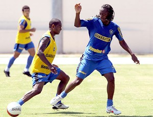 Andrezinho e Jobson no treino do Botafogo (Foto: Cezar Loureiro / Agência O Globo)