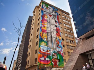 Painel de grafite na avenida Paulista, na região central de São Paulo (Foto: Divulgação)