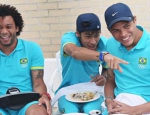 Neymar, Marcelo e Thiago Silva na seleção brasileira (Foto: Reprodução / Instagram)
