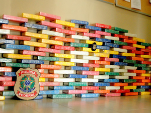 Polícia Federal apreendeu 157 pacotes de cocaína (Foto: Polícia Federal/Divulgação)