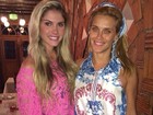 Bárbara Evans encontra Dieckmann e elogia: 'Mulher mais linda do Brasil'
