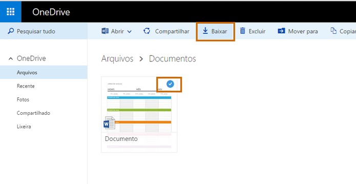Baixe o template para Word no computador (Foto: Reprodução/Barbara Mannara)