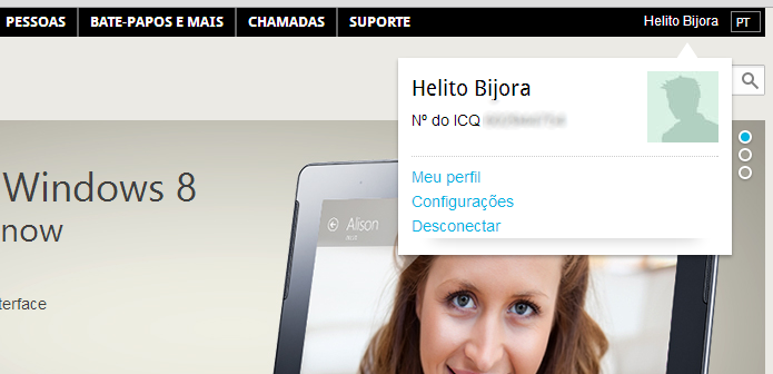 Acesse as configurações do ICQ (Foto: Reprodução/Helito Bijora)