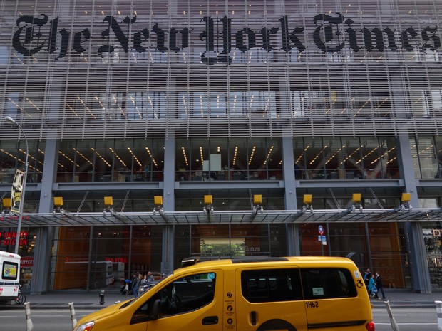 Prédio do NYT em Nova York, em imagem de 26 de abril de 2016 (Foto: Don Emmert/AFP)
