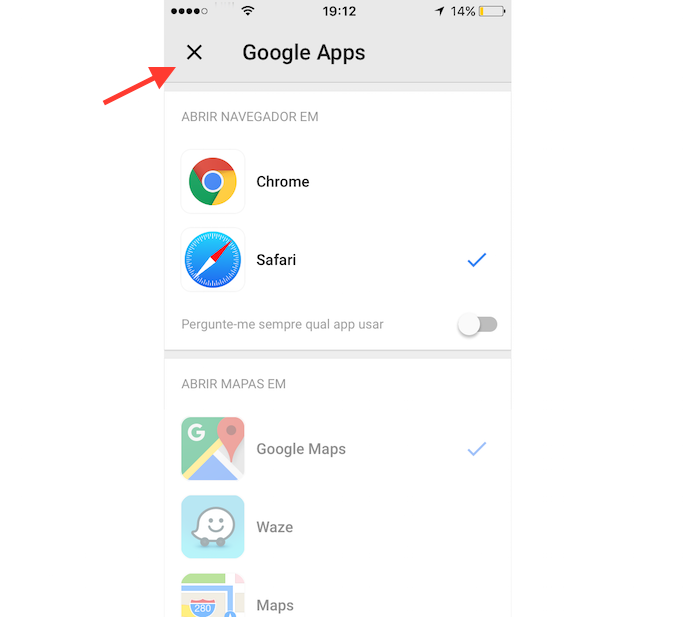 Novo navegador padrão definido no Gmail para iPhone (Foto: Reprodução/Marvin Costa)