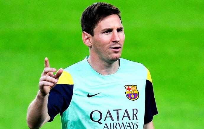 Messi no treino do Barcelona (Foto: Getty Images)