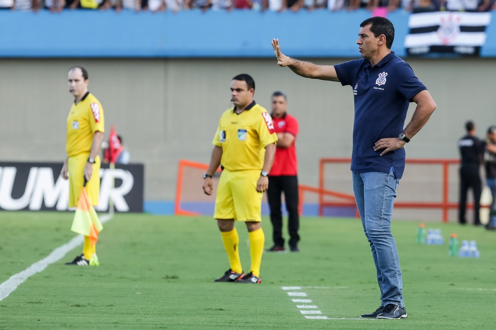 Fábio Carille gostou da postura do Corinthians em Goiânia (Foto: Rodrigo Gazzanel/Ag. Corinthians)