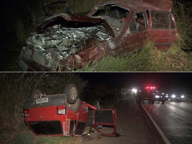 Uma batida entre dois carros deixou duas pessoas mortas na BR-060, no sentido Brasília, na tarde deste domingo (13). De acordo com a Polícia Rodoviária Federal, os dois estavam do mesmo lado da via e um deles, em alta velocidade, acertou a traseira do outro. Com o impacto, os dois carros capotaram. Uma terceira vítima foi levada para o Hospital de Base em estado grave. (Foto: TV Globo/Reprodução) Uma batida entre dois carros deixou duas pessoas mortas na BR-060, no sentido Brasília, na tarde deste domingo (13). De acordo com a Polícia Rodoviária Federal, os dois estavam do mesmo lado da via e um deles, em alta velocidade, acertou a traseira do outro. Com o impacto, os dois carros capotaram. Uma terceira vítima foi levada para o Hospital de Base em estado grave. (Foto: TV Globo/Reprodução)
