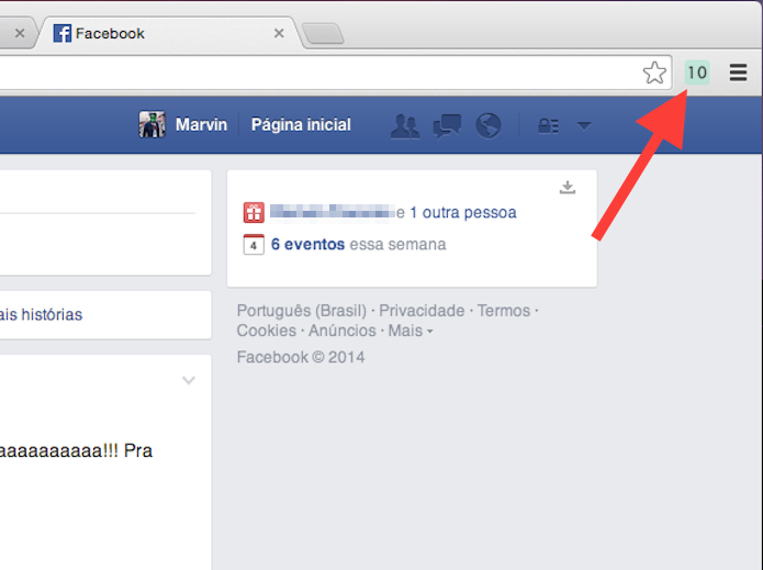Clique sobre o contador de visitas do Back Again no Google Chrome (Foto: Reprodução/Marvin Costa)