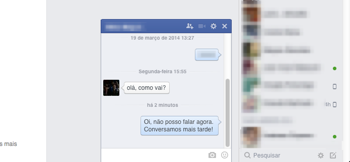 Resposta adicionada ao chat do Facebook (Foto: Reprodução/Helito Bijora)