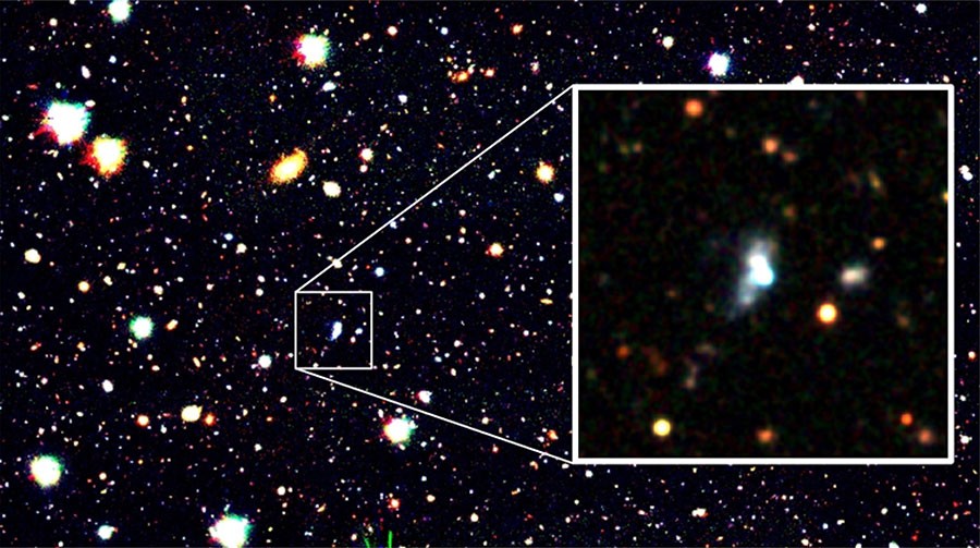 Galáxia com menor abundância de oxigênio já observada é descoberta (Foto: NAOJ/Kojima et al.)
