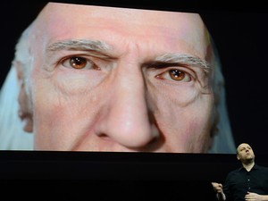 David Cage, criador de 'Heavy Rain', mostra tecnologia de rostos gerada em tempo real pelo PlayStation 4. Games poderão ter este nível de detalhes (Foto: AFP)