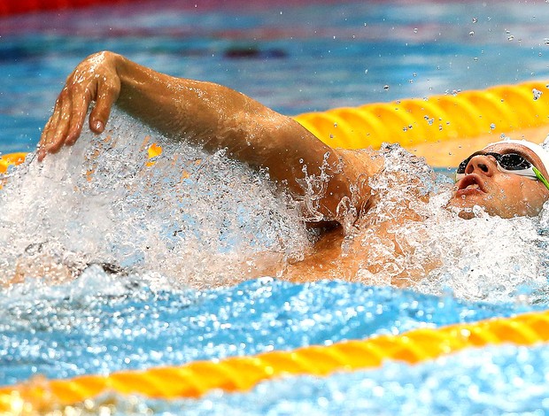 Thiago Pereira na prova de natação 200m medley em Londres (Foto: Satiro Sodré / Agif)