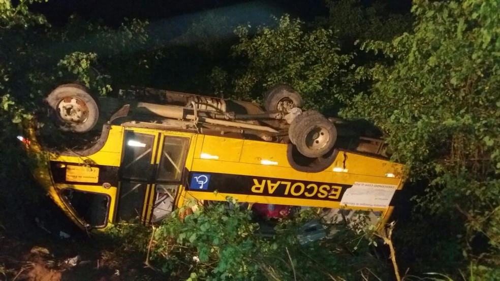 Ve&iacute;culo saiu da pista e tombou (Foto: Divulga&ccedil;&atilde;o/PRF)
