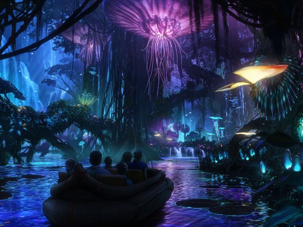 Desenho artístico mostra como deve ficar a nova área temática inspirada em Avatar (Foto: Walt Disney Imagineering/Divulgação)