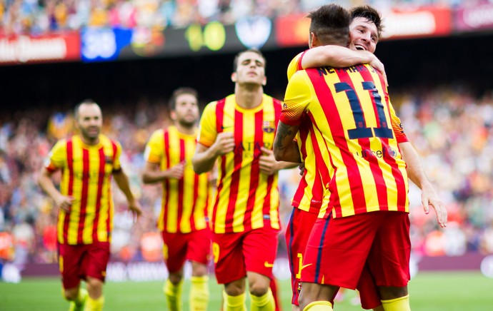 Lionel Messi Neymar barcelona gol athletic de Bilbao (Foto: Agência Getty Images)