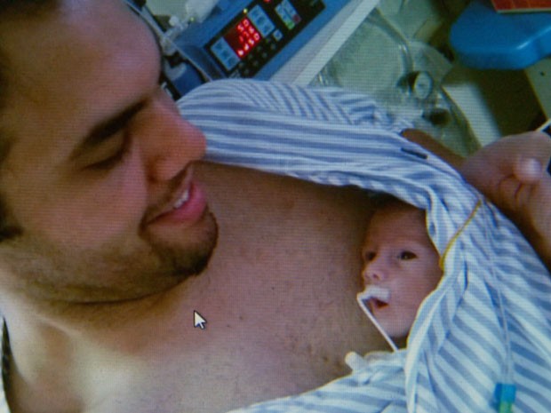 Bebê nasceu durante o 7º mês de gravidez durante coma da mãe em Campinas (Foto: Reprodução EPTV)