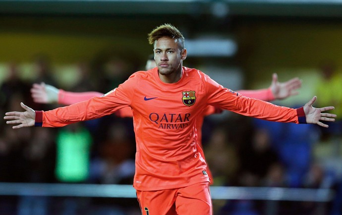 Villareal x Barcelona - Neymar comemora gol (Foto: EFE)