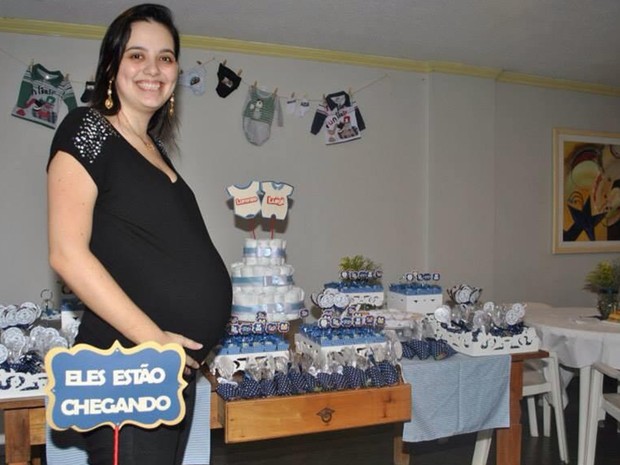 Familiares prepararam chá de bebê para os gêmeos Luigi e Lorenzo (Foto: Larissa Wurthmann/ arquivo pessoal) Familiares prepararam chá de bebê para os gêmeos Luigi e Lorenzo (Foto: Larissa Wurthmann/ arquivo pessoal)