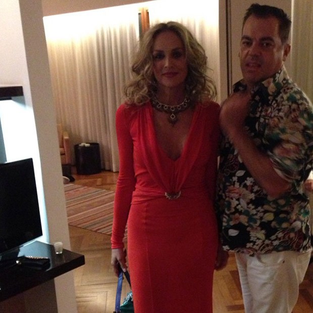 Sharon Stone e Marco Antônio di Biaggi (Foto: Instagram / Reprodução)