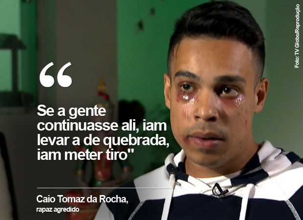 Caio Tomaz da Rocha diz ter sido agredido por seguranças do CTN (Foto: TV Globo/Reprodução)