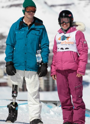 snowboard André Cintra paralímpico e Isabel Clark (Foto: CBDN)