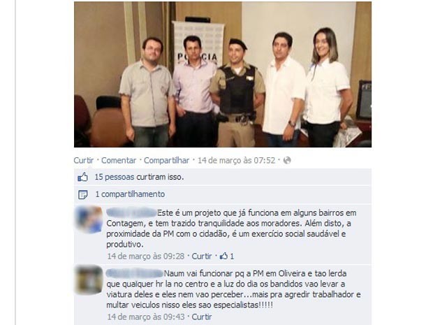 desfocado processo difamação ofensa Facebook Polícia Militar PM Oliveira MG (Foto: Reprodução/Facebook) desfocado processo difamação ofensa Facebook Polícia Militar PM Oliveira MG (Foto: Reprodução/Facebook)