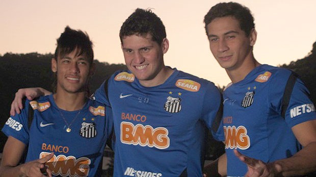 Neymar, Ganso e Rafael, Santos (Foto: Marcelo Hazan / Globoesporte.com)