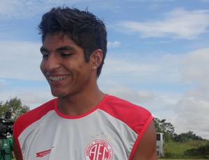 Índio Oliveira, meia-atacante, do América-RN (Foto: Shara Alencar)