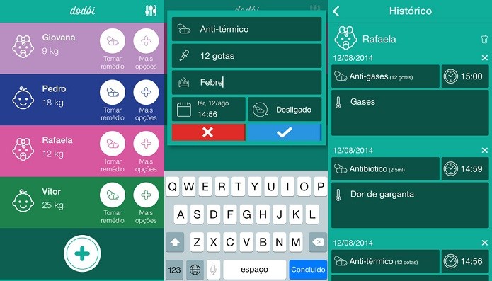 Controle os horários e aplicações de medicamentos com Dodói (Foto: Divulgação/AppStore)