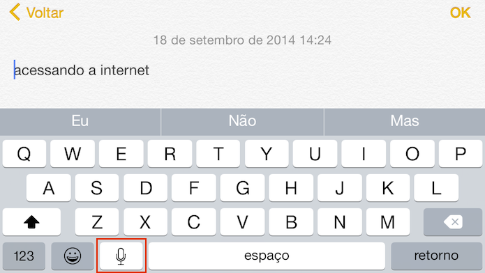 Ditado em português: Fale e iOS escreve para você (Foto: Reprodução/Edivaldo Brito)