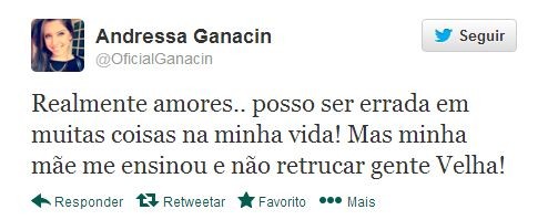 Andressa posta mensagem no twitter (Foto: Reprodução / Twitter)