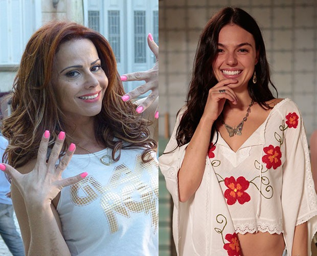 Naná ama o rosa chiclete e Sandra capricha no nude (Foto: Gshow/TVGlobo)
