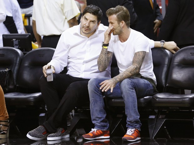 David Beckham assiste a jogo de basquete em Miami, nos Estados Unidos (Foto: Joe Skipper/ Reuters)