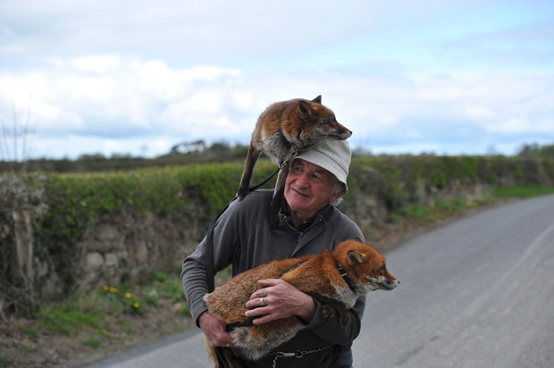 Gibbons foi fotografado enquanto passeava com Grainne e Minnie em Kilkenny (Foto: Clodagh Kilcoyne/Reuters)