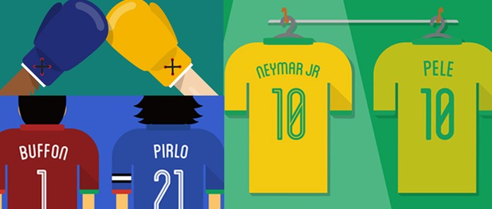 Neymar, Pirlo, Buffon, Pelé e Austrália (Foto: Reprodução/Google)