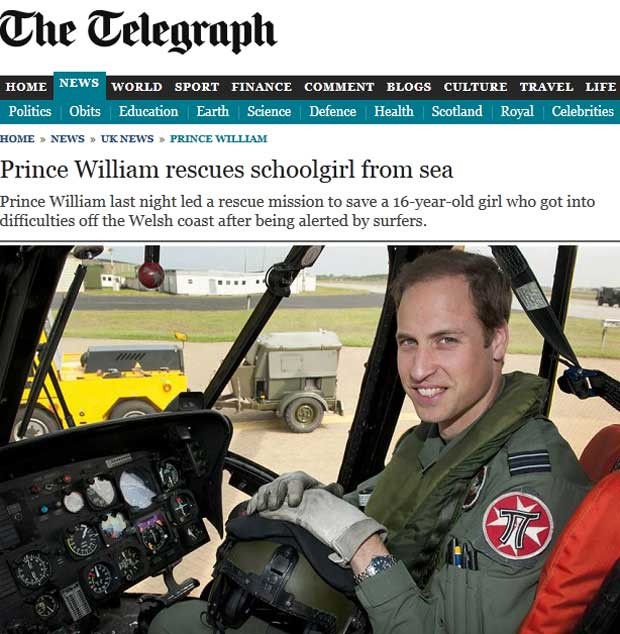 Príncipe William no helicóptero (Foto: Reprodução)