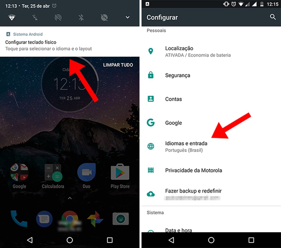 Acesse as configurações do teclado do celular Android (Foto: Reprodução/Paulo Alves)