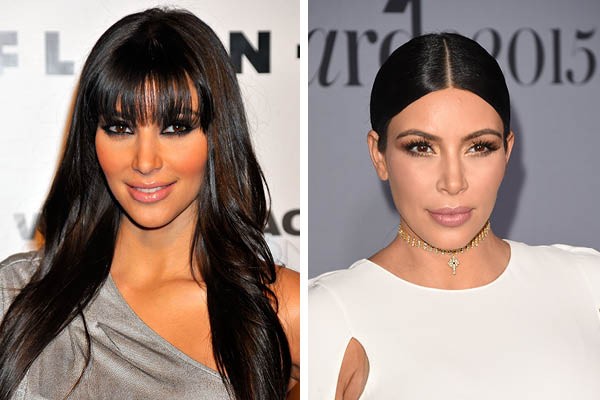 Kim Kardashian em 2008 e agora (Foto: Getty Images)