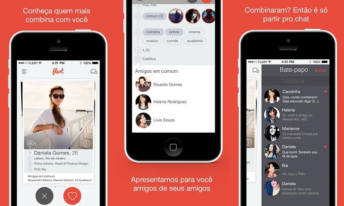 Encontre outras pessoas com interesses em comum com Flert (Foto: Divulgação/AppStore)