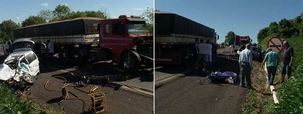 Acidente envolveu três veículos na BR-386 (Foto: Eder Calegari/RBS TV)