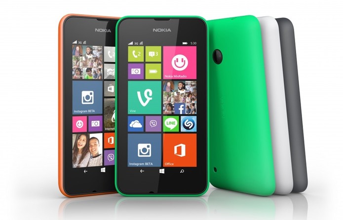 Lumia 530 tem tela de 4 polegadas, Windows Phone 8.1 e câmera de 4 megapixels (Foto: Divulgação/Microsoft)