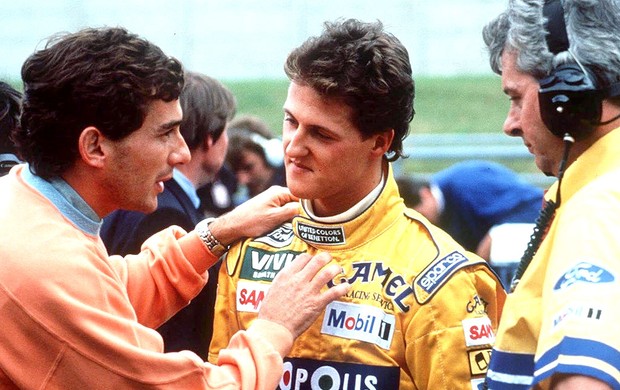 Ayrton Senna e Schumacher na fórmula 1 em 1992 (Foto: Getty Images)