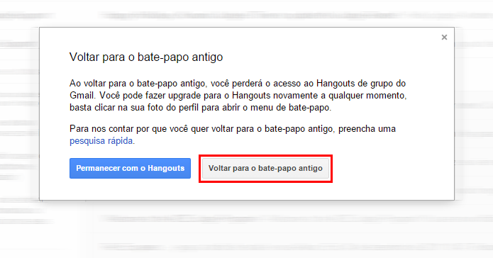 Talk possui menos recursos que o Hangouts (Foto: Reprodução/Gmail)