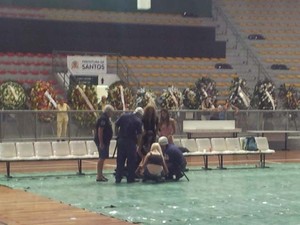 Fã passa mal durante velório de Chorão (Foto: Mariane Rossi/G1)