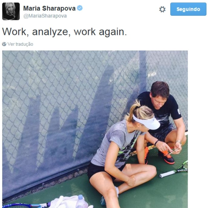 Maria Sharapova, férias forçadas (Foto: Reprodução / Twitter)