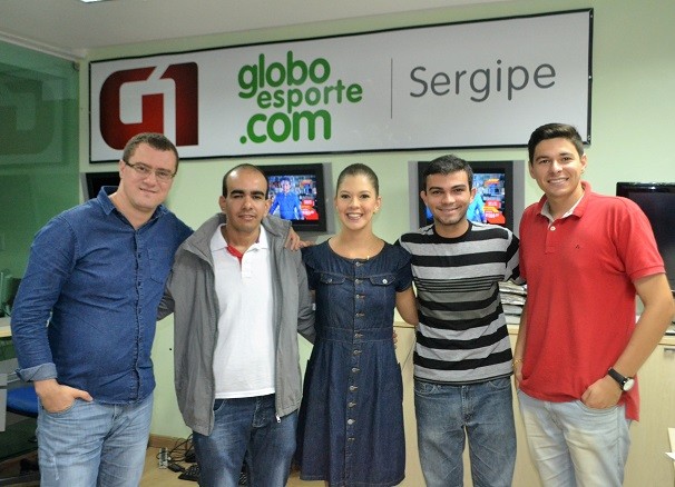 Parte da equipe do Núcleo de Esportes da TV Sergipe (Foto: Divulgação/TV Sergipe)